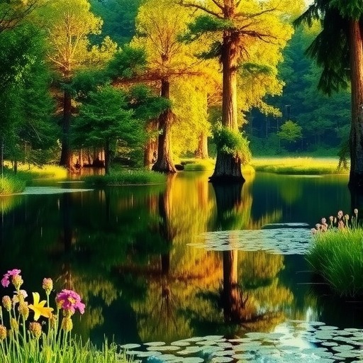 秋末洪泽湖湿地水杉红黄交织成壮丽画卷