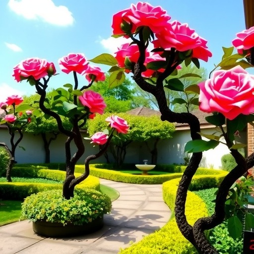 树状月季造型之美：庭院景观新选择